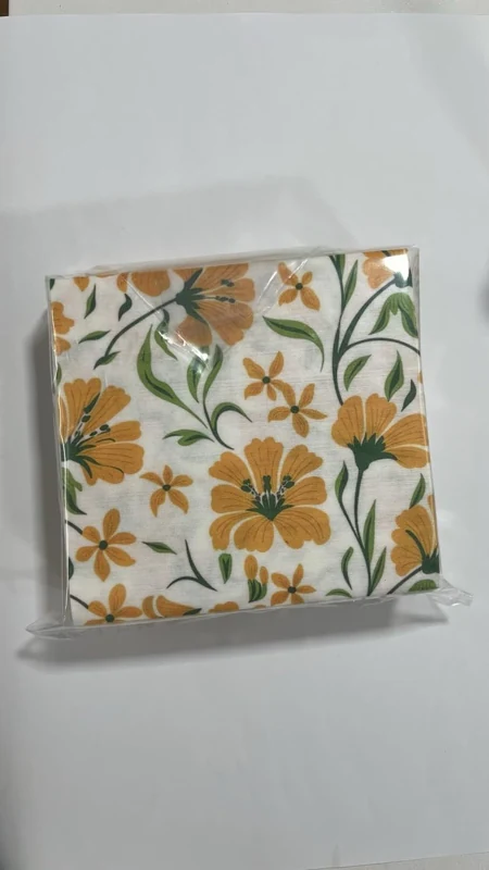 Airlaid 12×12" Yellow Mustard Floral — 1 of 9